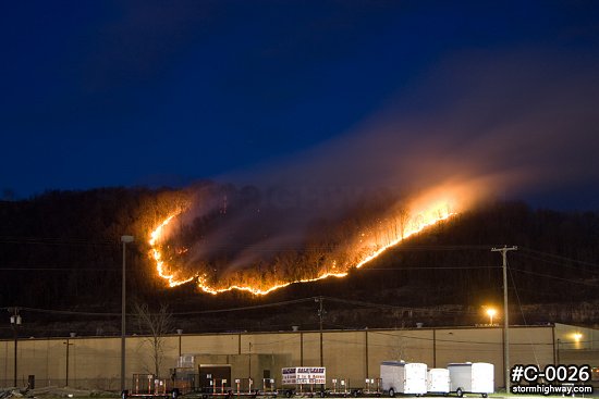 Appalachian mountain forest fire