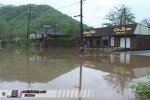 Flooded business district