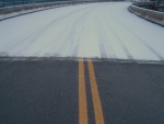 Icy bridge close-up