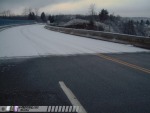 Icy bridge close-up