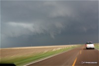 Supercell, wall cloud and funnel near Dighton, Kansas on May 23