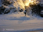 Snowy hillside and street