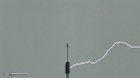 Lightning hits side of tower