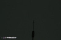 Upward lightning bead-out at close range