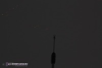 Upward lightning bead-out at close range