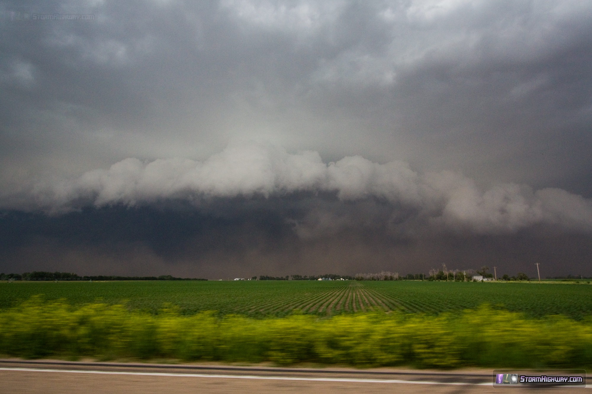 Supercell outflow with dirt plumes - Osceola, Nebraska - June 3, 2014