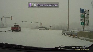 Icy interstate accidents caught on tape
