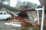 Tree crushes apartments