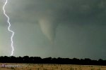 Tornado and lightning at Mulvane, Kansas