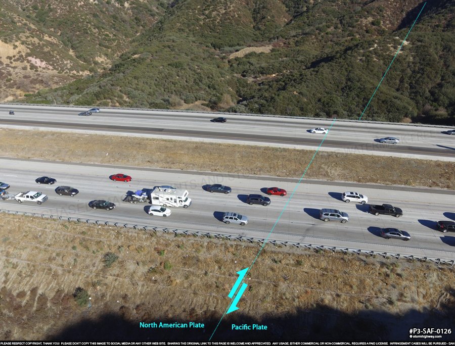 San Andreas Fault crossing Interstate 15