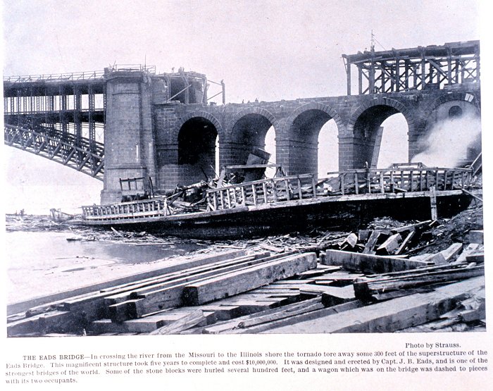 Eads Bridge 1896 tornado damage