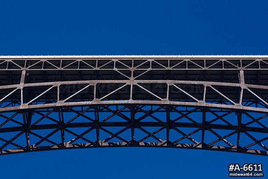 New River Gorge Bridge blue sky close-up