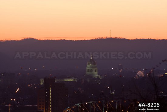 Colorful sunrise over the State Capitol