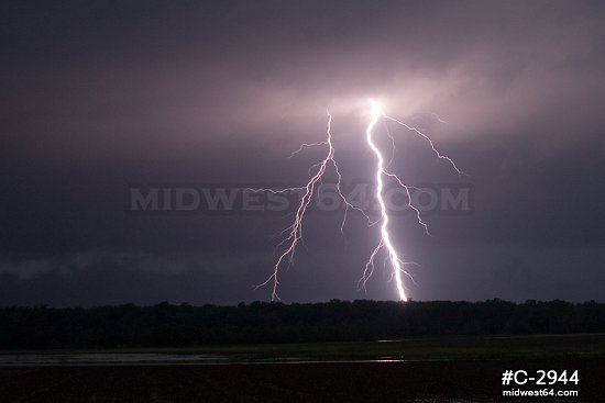 Vivid lightning near Biscoe, AR