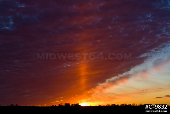 Illinois prairie sunset vivid colors