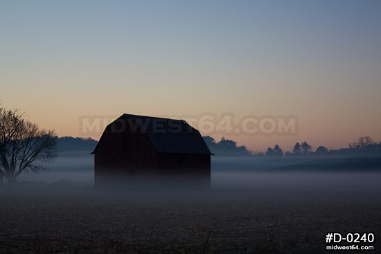 Sunrise fog on the Illinois prairie