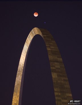 Lunar eclipse above the Arch