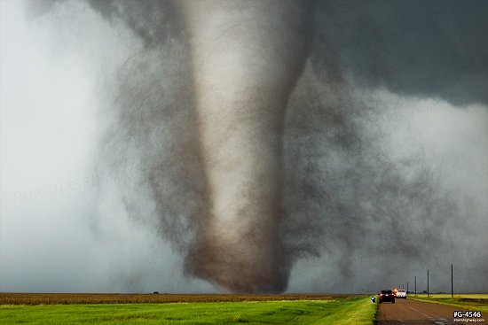 Dodge City strong tornado close-up