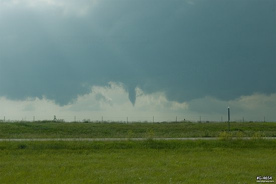 A small tornado touches down near Bennington, Kansas