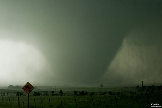 A roaring EF4 wedge tornado moves near Solomon, Kansas