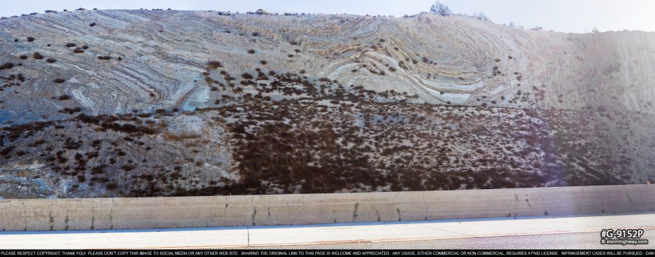 San Andreas Fault zone revealed in Palmdale Highway 14 road cut