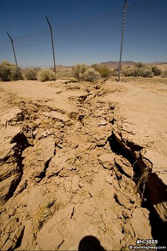 Surface rupture fence offset from magnitude 7.1 earthquake near Ridgecrest, CA