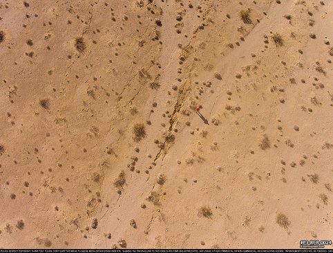 Aerial of Surface rupture ground cracks from magnitude 7.1 earthquake near Ridgecrest, CA