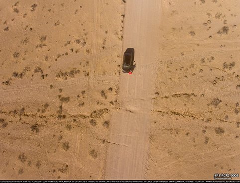 Aerial of Surface rupture road offset from magnitude 7.1 earthquake near Ridgecrest, CA