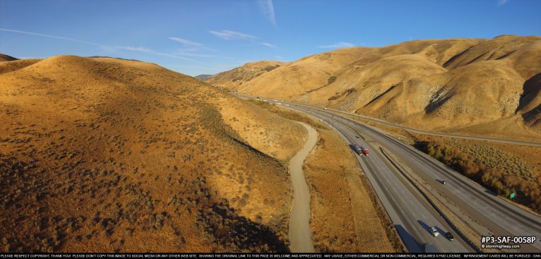 San Andreas Fault aerial view at the I-5 crossing at Gorman, CA