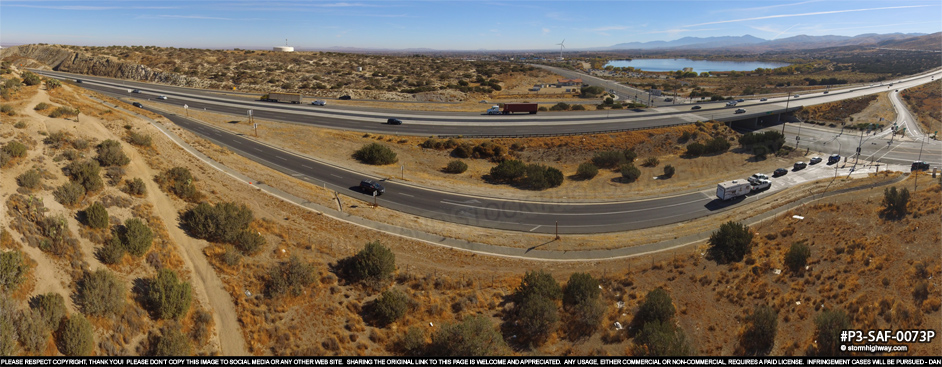 San Andreas Fault aerial at Highway 14 at Palmdale, CA