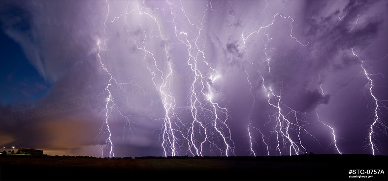 The June 28, St. Louis tornadic supercell moves over Columbia, Illinois with an amazing lightning show