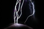 Close-up of mini-lightning bolts
