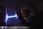 Spark jumps to demonstrator's arm